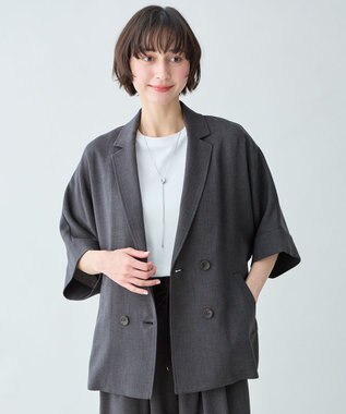 ANY 【セットアップ対応】テックリネンツイードジャケット チャコール系