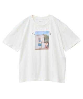 CRAFT STANDARD BOUTIQUE ラメ天竺フォトプリントTEE Off White