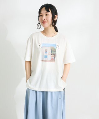 CRAFT STANDARD BOUTIQUE ラメ天竺フォトプリントTEE Off White