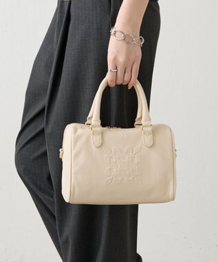 russet 《composition》レザー2WAYミニボストンバッグ(CE-1684) Ivory