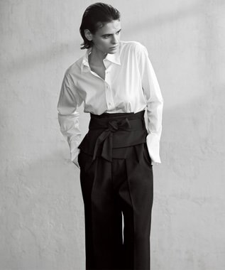 23区 S 【エステータ】ウールダブルクロス ワイドパンツ ブラック系