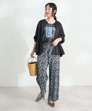 CRAFT STANDARD BOUTIQUE ラメ天竺フォトプリントTEE Charcoal Gray