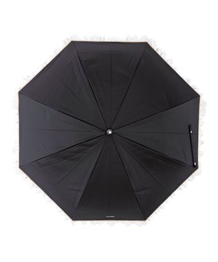 MOONBAT estaa 晴雨兼用 長傘 バイカラーフリル 日傘 遮光 遮熱 UV ブラック