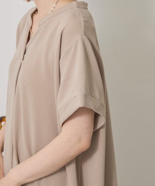 AMERICAN HOLIC ジョーゼット半袖タックワンピース Beige