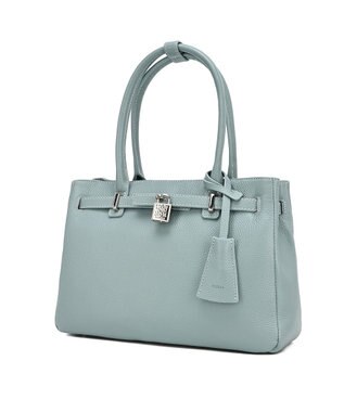 style code 【PADMA/パドマ】 キーチャーム付 本革ベルトデザインハンドバッグ サックス