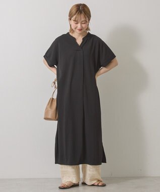 AMERICAN HOLIC ジョーゼット半袖タックワンピース Black