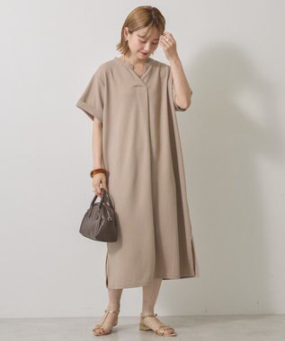 AMERICAN HOLIC ジョーゼット半袖タックワンピース Beige