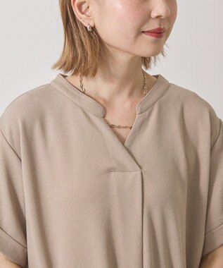 AMERICAN HOLIC ジョーゼット半袖タックワンピース Beige