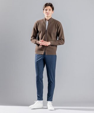 JOSEPH HOMME 【イージーケア】 ヴィスコースリンクス　ジップアップカーディガン キャメル系