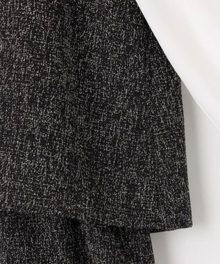ANY SIS L 【洗える】ツイードコンビ ワンピース ブラック系