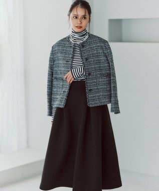 UNFILO L 【VERY×UNFILOコラボ】BEAUTY FORM JERSEY+ ボリューム フレアスカート 【WEB限定】ブラック