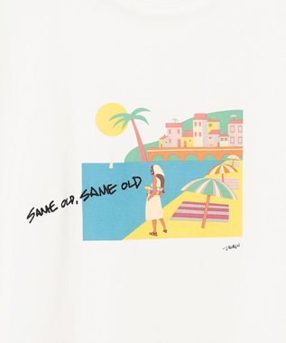 23区 L Lauren Rolwing コラボ グラフィックプリント Tシャツ オフ×ビーチ