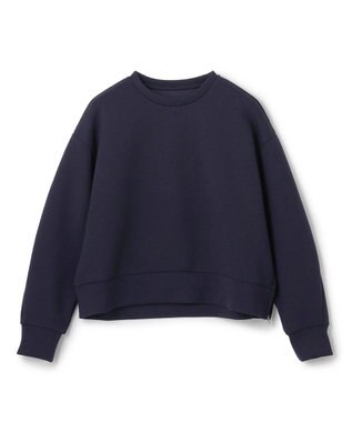 UNFILO L 【WEB限定】BEAUTY FORM JERSEY サイドZIP クロップドプルオーバー ネイビー