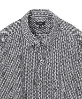 JOSEPH HOMME トライジャガード ストライプ ストレッチ レギュラーカラーシャツ ブラック系1