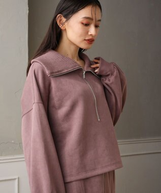 Green Parks ・ＥＬＥＮＣＡＲＥ　ＤＵＥ　スエードポンチハーフＺＩＰ Pink