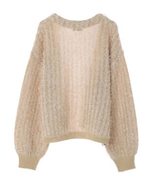 earth music&ecology ふさふさショートカーディガン Beige