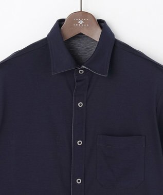 JOSEPH ABBOUD 【キングサイズ・ジャージー素材・ストレッチ】バーシブルジャージー シャツ ネイビー系2