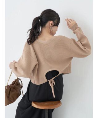 earth music&ecology バックリボンボレロ Beige