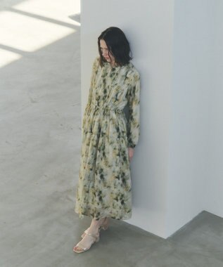 YECCA VECCA ぼかしフラワー柄ワンピース Yellow