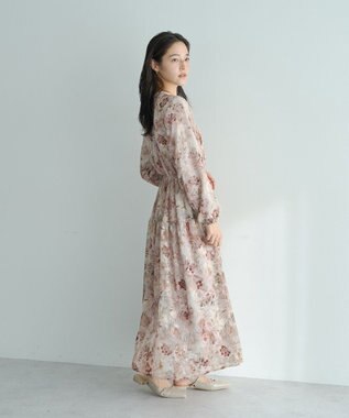 YECCA VECCA ぼかしフラワー柄ワンピース Yellow