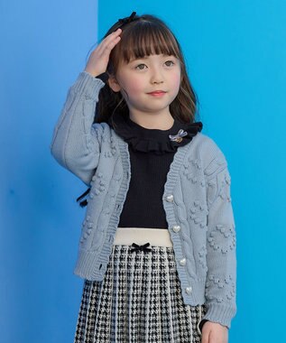 ANY KIDS ハート ニット カーディガン サックスブルー