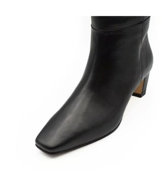 APOM イタリアンカーフ スクエアトゥワイドシャフトロングブーツ45 ブラック