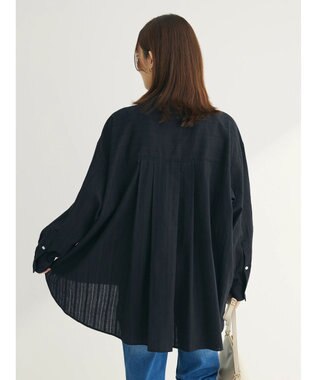 Green Parks カラミバンドカラーシャツ Black