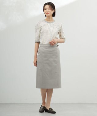 J.PRESS LADIES 【セットアップ対応・洗える・撥水】コットンFITTY スカート ベージュ系