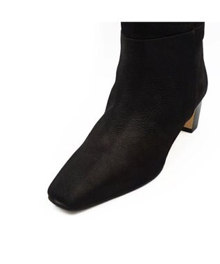 APOM イタリアンカーフ スクエアトゥワイドシャフトロングブーツ45 ブラックヌバック