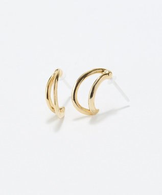 Phoebe 〈アレルギー対応〉ベーシックダブルフープセラミックピアス　ゴールド ゴールド