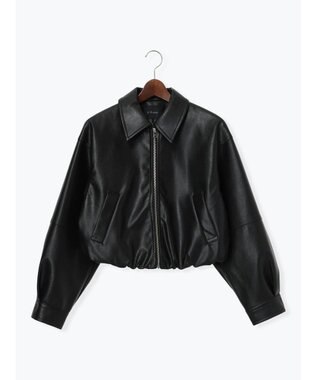 Te chichi フェイクレザークロップドブルゾン ブラック