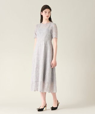 GRACE CONTINENTAL コードレースフレアドレス グレー