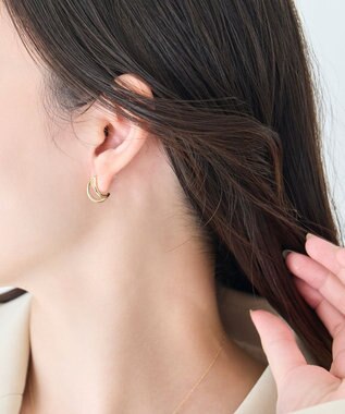Phoebe 〈アレルギー対応〉ベーシックダブルフープセラミックピアス　ゴールド ゴールド