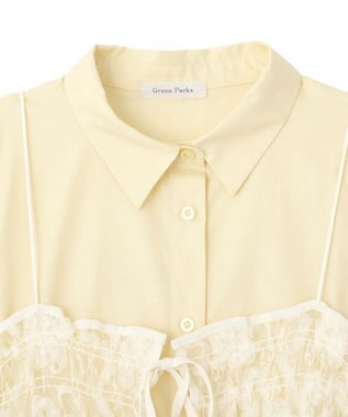 Green Parks ＳＥＴ２点シャツ＋レースビスチェ Yellow