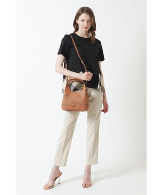 DAKS レザー×チェック柄 2WAYハンドバッグ