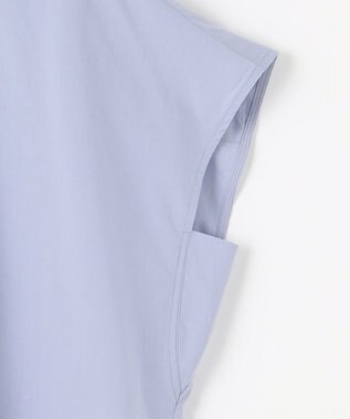 自由区 L 【洗える】ジオメトリックエンブロイダリーシャツ ワンピース ダルブルー系