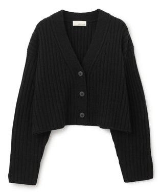 uncrave 【洗える】メリノウール ショートカーディガン（uncrave WHITE） ブラック