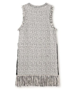 uncrave ツイードニット ジレ オフ×ブラック