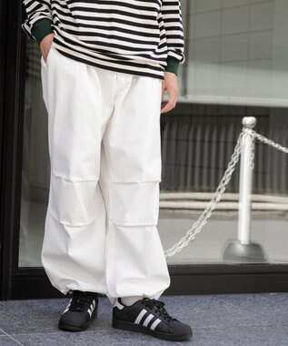 WEGO バックサテンワイドミリタリーパンツ ホワイト