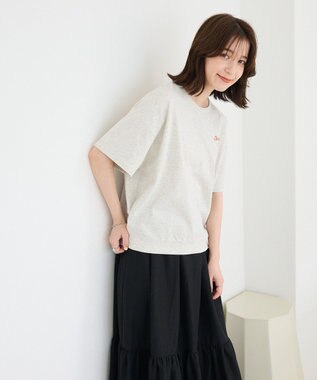 Green Parks さがら刺繍Ｔシャツ Oatmeal