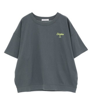 Green Parks さがら刺繍Ｔシャツ Charcoal Gray