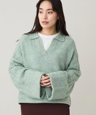 CRAFT STANDARD BOUTIQUE ロールアップ袖ショート丈ニットプルオーバー