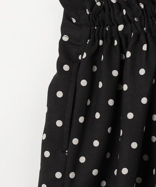 ANY KIDS 麻ライク ドット柄 ガウチョ ブラックドット