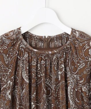 自由区 L 【SHIHOさん着用】ペイズリープリント ワンピース モカ