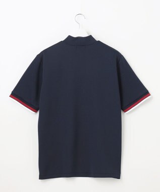 23区GOLF 【MEN】【吸水速乾・UVケア】袖ライン モックネックシャツ ネイビー系