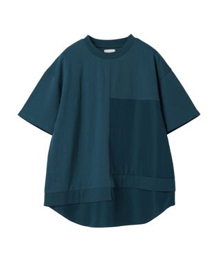 Green Parks 異素材切替ドッキングチュニック Blue Green