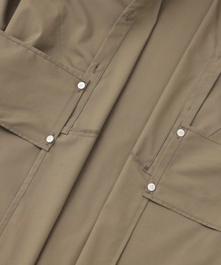 #Newans 【ANSWER for 産前産後ママ】リボン取り外し可能！シャツカラーワンピース カーキ系