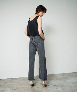 GRACE CONTINENTAL ベルトレスデニムパンツ ブラック