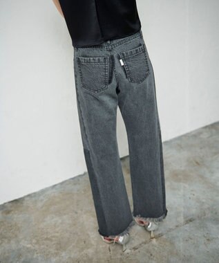 GRACE CONTINENTAL ベルトレスデニムパンツ ブラック