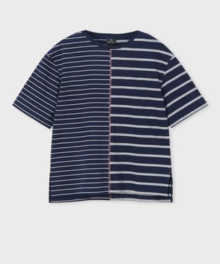 Paul Smith リラックス ボーダー 半袖Tシャツ ネイビー